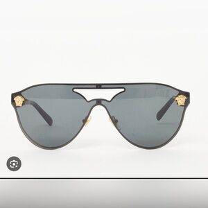 Versace Women's Sunglasses with Black Frame and Gold Details